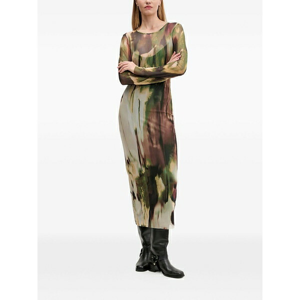 デジグアル レディース ワンピース トップス Long-sleeve maxi dress Brown｜asty