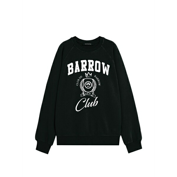 バロウ メンズ パーカー・スウェットシャツ アウター Graphic crew-neck sweatshirt Black|asty