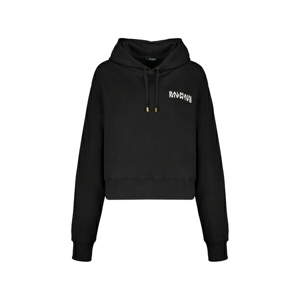 バルマン レディース パーカー・スウェットシャツ アウター Logo hoodie Black