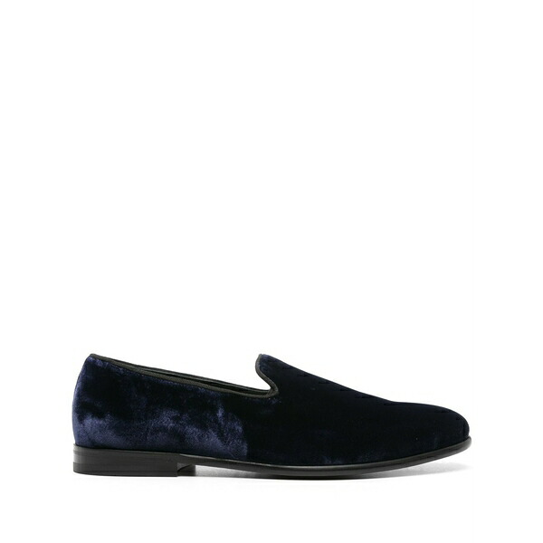 ドンカルズ メンズ スリッポン・ローファー シューズ Almond-toe velvet loafers Blue|asty