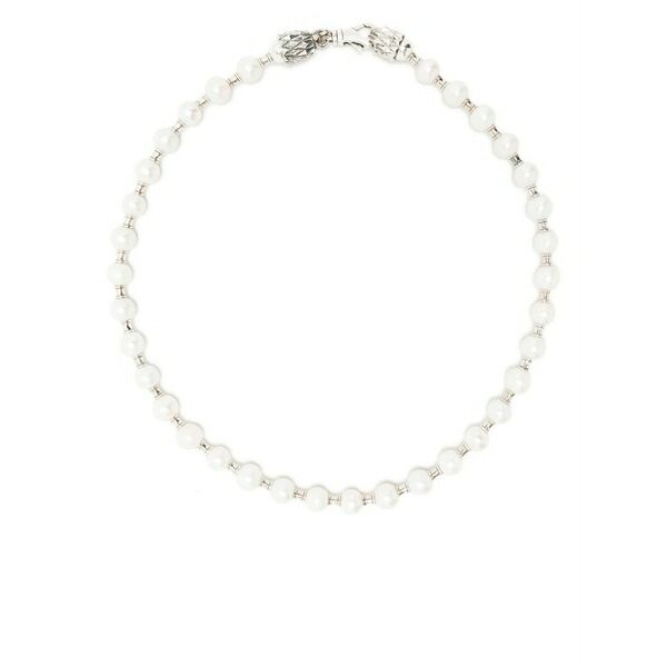 エマニュエレ ビコッキ メンズ 首飾り・チョー鉄道車両 佩び物 Bead-embellished pearl necklace Silver