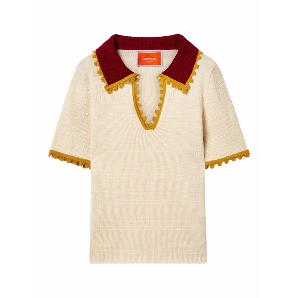 ラ・ダブル・ジェイ レディース 編み物\u0026スウェーター アウター Cotton-cashmere knitted top White