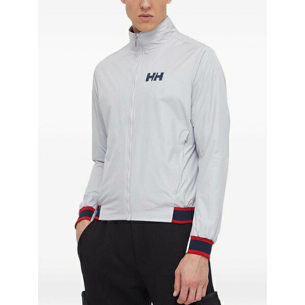 ヘリーハンセン メンズ 上衣＆上衣 アウター Zipped logo lightweight jacket Grey コート・ジャケット-メンズファッション