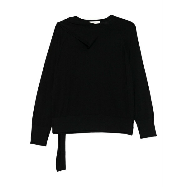 インコテックス レディース 編み物\u0026スウェーター アウター Asymmetric-neckline side-slit sweater Black