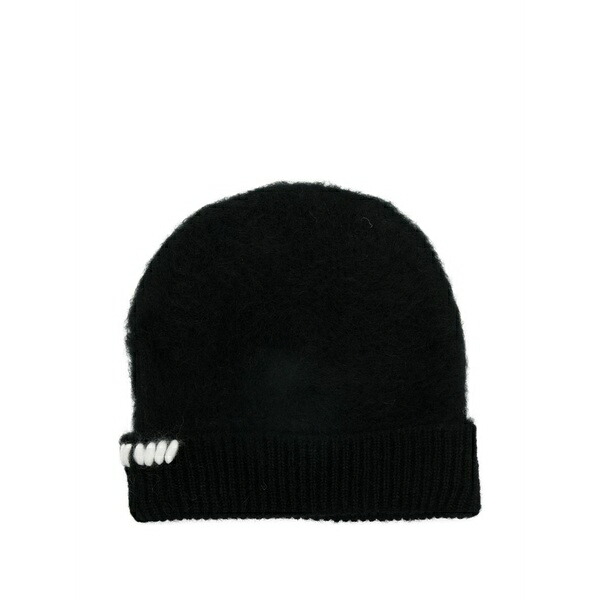 ボン犀 メンズ かぶり笠 付属品 Black beanie hat Black