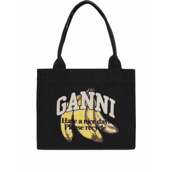 ガニー レディース ショルダーバッグ 御徒面子 Cotton shoulder bag Black