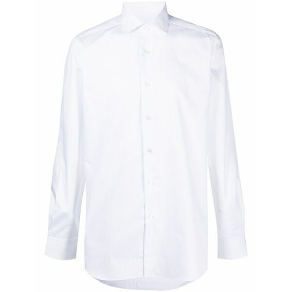 ザカス  メンズ シャツ トップス Pointed collar cotton shirt White