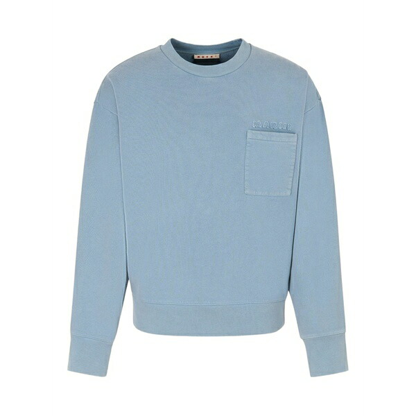 マルニ メンズ パーカー・スウェットシャツ アウター Chest-pocket logo sweatshirt Blue｜asty
