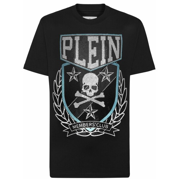フィリップ飾り気の無い メンズ ティーシャツ トップス Patch skull\u0026bones t-shirt Black メンズファッション-トップス