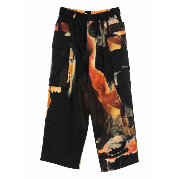 ワイスリー メンズ カジュアルパンツ ボトムス Abstract-print cargo pants Black