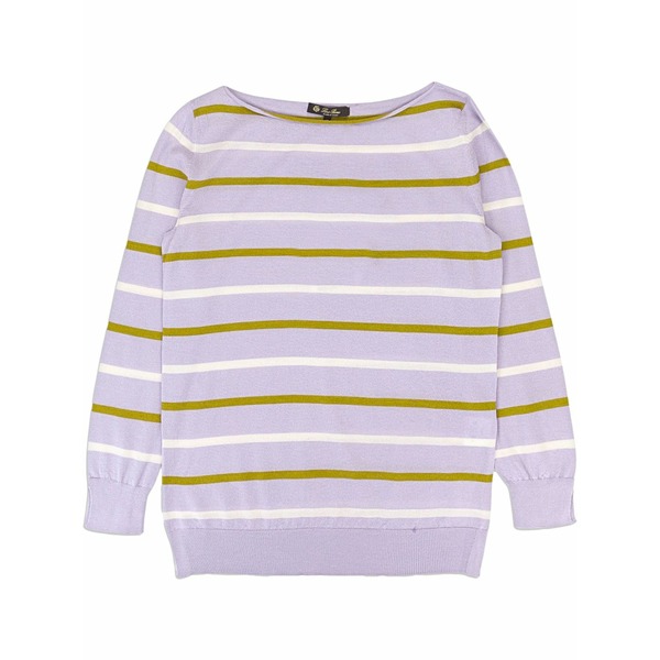 ロロピアーナ レディース 編み物\u0026ティーシャツ アウター Striped cashmere sweater Purple