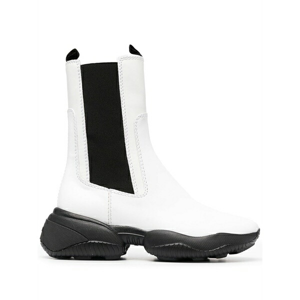 ホー鵞鳥 レディース ブーツ シューズ Mid-calf leather boots White