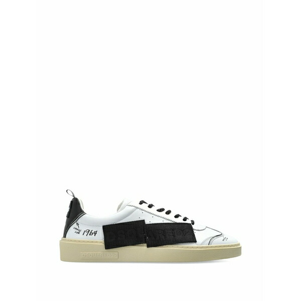 ディースクエアード メンズ スニーカー シューズ Appliqu?? leather sneakers  White
