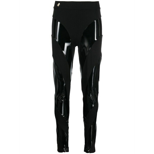 フィリッププレイン レディース カジュアルパンツ ボトムス Contrasting panel leggings Black