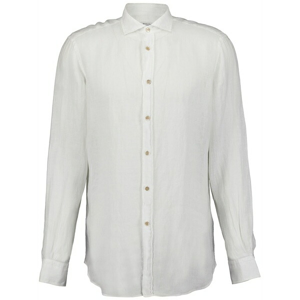 ボリオリ メンズ プルオーバー トップス Long-sleeve linen shirt White