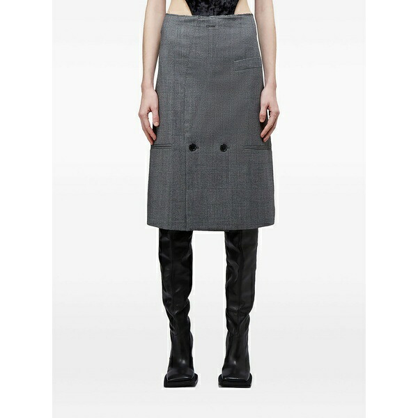 ヴェトモン レディース スカート ボトムス Double-breasted pocket skirt Grey|asty