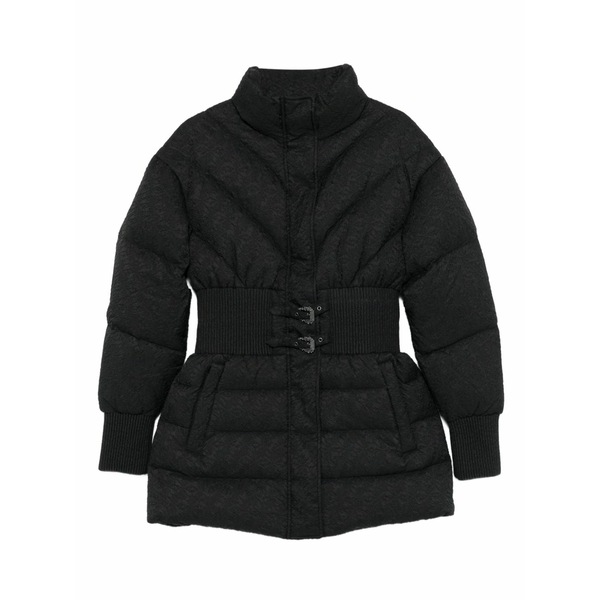 呼びりん探し回る レディース 厚地の外套 アウター Quilted belted jacket Black