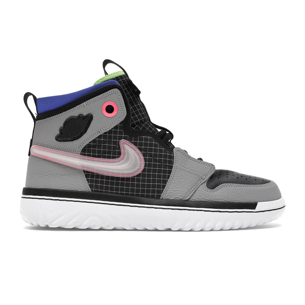 Jordan ジョーダン メンズ スニーカー  【Jordan 1 High React Black Particle Grey】  大いさ US_12(30.0糎) Black/Particle Grey-Racer Blue-Ghost Green