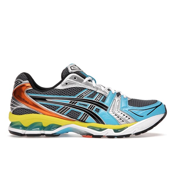 ASICS アシックス メンズ スニーカー  【ASICS Gel-Kayano 14 Angelo Baque Rebirth of Cool】  大いさ US_7.5(25.5糎) Grey/Silver/Cyan/Orange