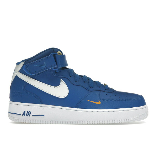 Nike ナイキ メンズ スニーカー  【Nike Air Force 1 Mid \u002707 LV8 40th Anniversary Blue Jay】  大いさ US_12(30.0糎) Blue Jay/Yellow Ocher/White/Sail