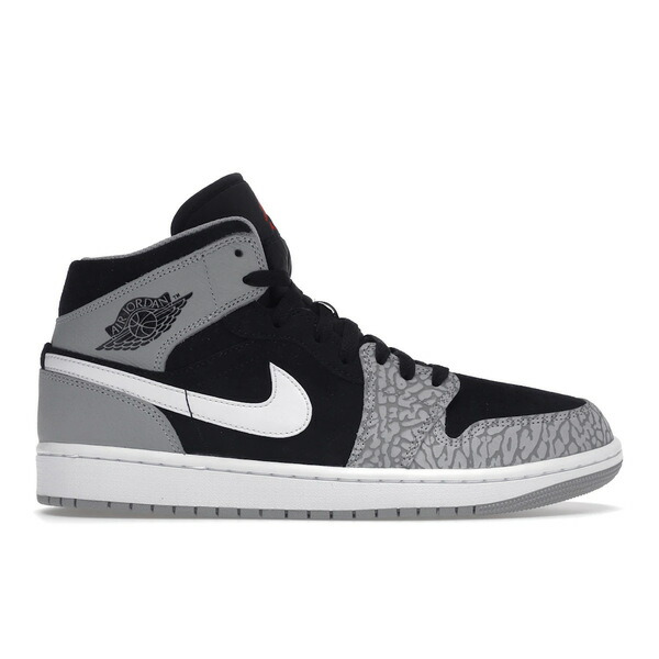 Jordan ジョーダン メンズ スニーカー 【Jordan 1 Mid SE Elephant Print】 サイズ US_M_16 Black/White/Light Smoke Gray/University Red｜asty