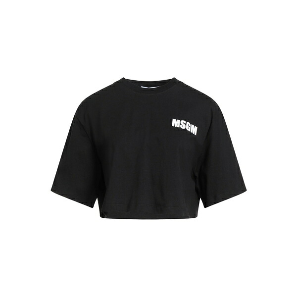 【送料無料】 エムエスジイエム レディース Tシャツ トップス T-shirts Black|asty