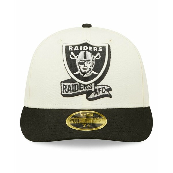 全品送料無料 ニューエラ メンズ 帽子 アクセサリー Men's Cream, Black Las Vegas Raiders 2022  Sideline Low Profile 59FIFTY Fitted Hat vlv