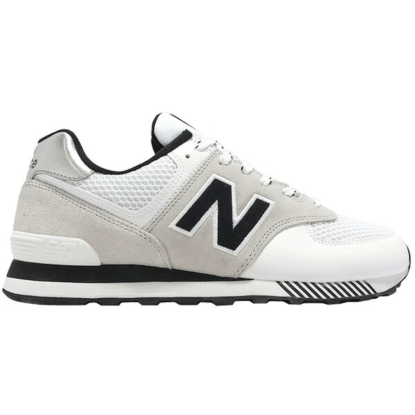 New Balance ニューバランス メンズ スニーカー 【New Balance 574 White Black Grey】 サイズ US_5.5(23.5cm) White/Grey|asty