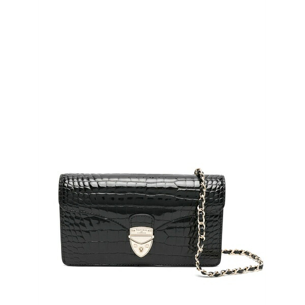 アスピナルオブロンドン レディース クラッチバッグ バッグ Mayfair clutch bag Black|asty