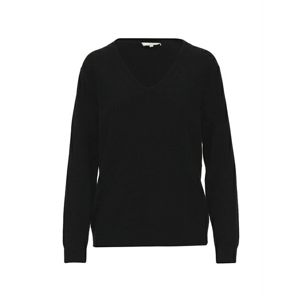 ヴィンス レディース ニット&セーター アウター V-neck ribbed sweater Black｜asty