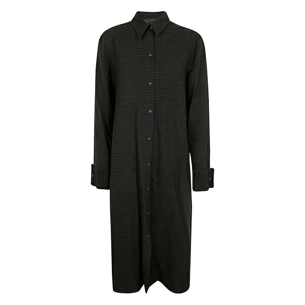 マリアカルデララ レディース ワンピース トップス Striped button dress Black｜asty