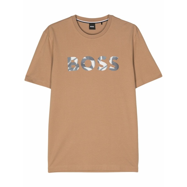 主任者 メンズ プルオーバー トップス Logo-print cotton t-shirt Neutrals