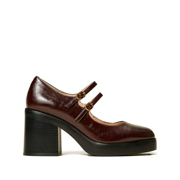 ツイン仕掛ける レディース パンプス シューズ 80粍 mary jane court heeled pumps Red