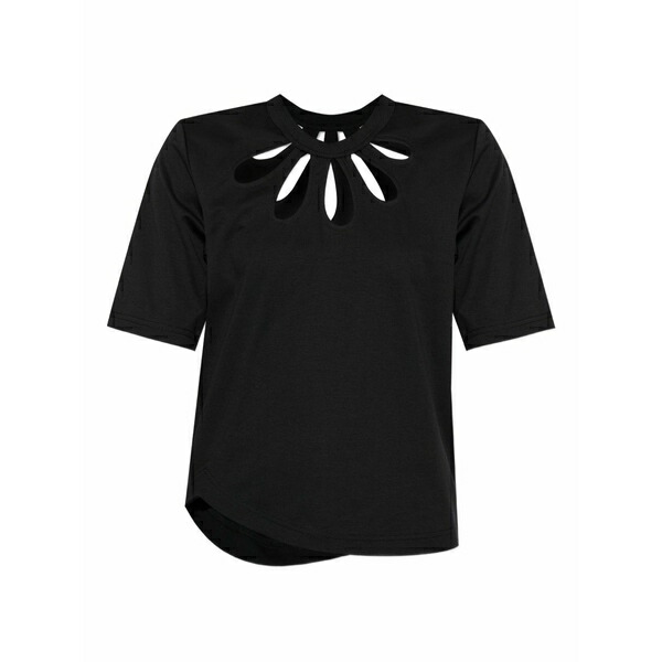 ノワール ケイ ニノミヤ レディース ティーシャツ トップス Cut-out t-shirt Black Tシャツ・カットソー-レディースファッション-トップス