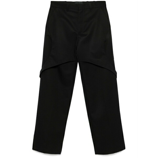 ヘリオットエミル メンズ カジュアルパンツ ボトムス Layered-detail trousers Black｜asty
