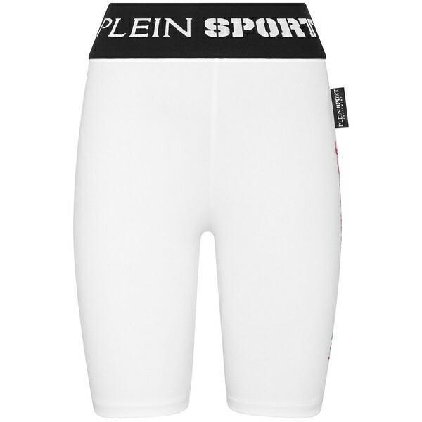 プレインスポーツ レディース カジュアルパンツ ボトムス Logo-waistband cycling shorts White|asty