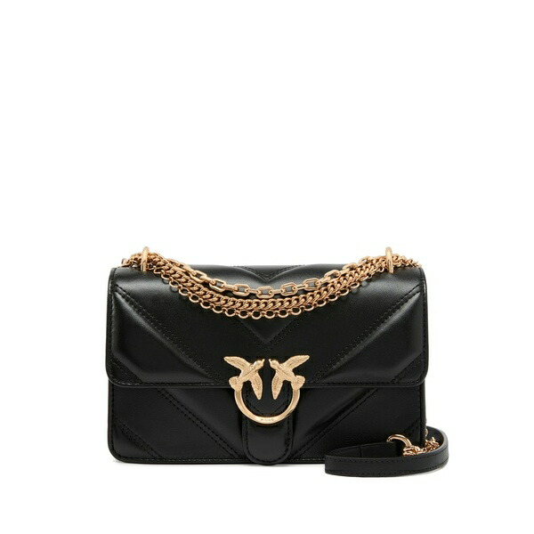 ピンコ レディース ショルダーバッグ 御徒面子 Mini love bag one quilted shoulder bag Black
