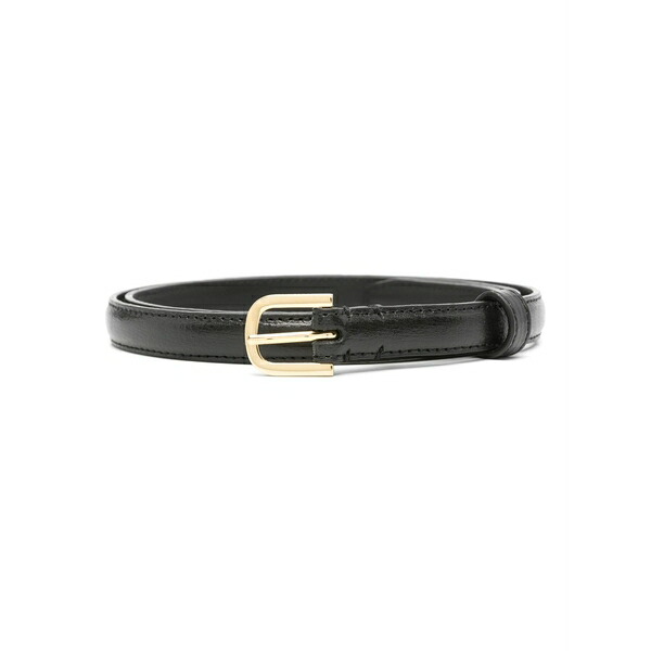 トーテム レディース ベルト アクセサリー Thin leather belt Black｜asty