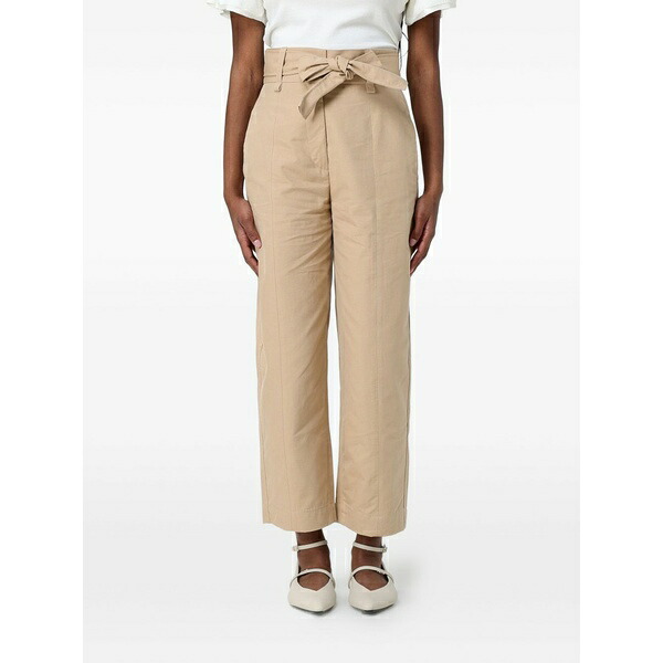 ツインセット レディース カジュアルパンツ ボトムス Belted cropped trousers Neutrals|asty