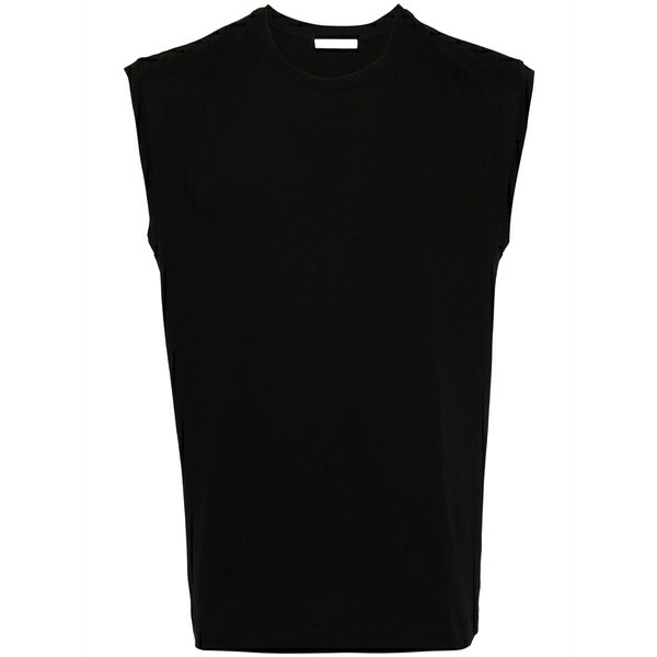 ヘルムート 言葉づかい レディース プルオーバー トップス Logo-print sleeveless t-shirt Black