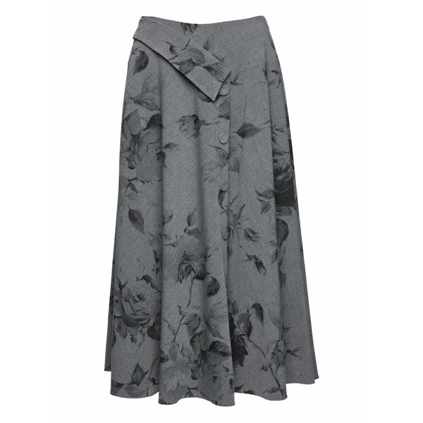 ニッサ レディース スカート ボトムス Button floral midi skirt Grey|asty