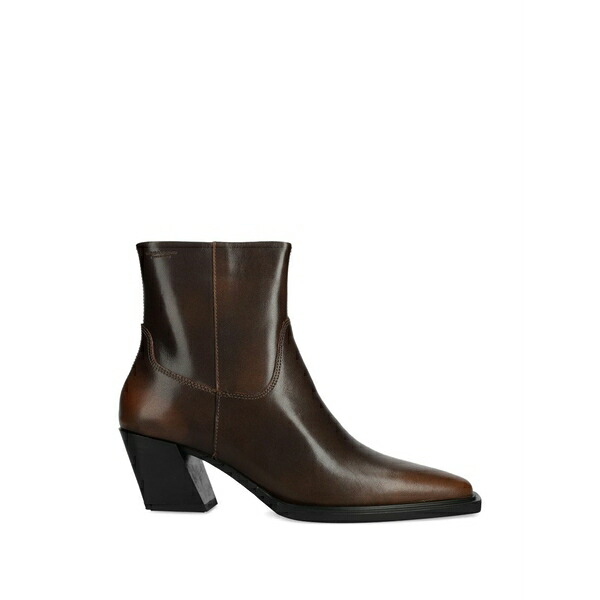 渡り者 レディース ブーツ シューズ Alina  square-toe leather  boots Brown