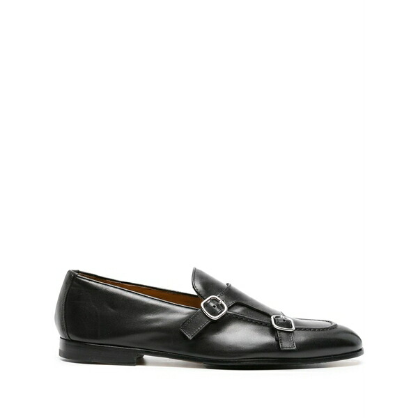 ドンカルズ メンズ 御召しものシューズ シューズ Double-buckle leather monk shoes Black