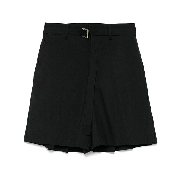 サカイ メンズ カジュアルパンツ ボトムス Pleated shorts Black|asty