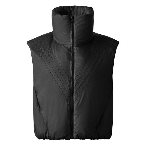 完全無欠ちょっとの間 レディース 上衣＆上衣 アウター Chevron funnel-neck gilet Black