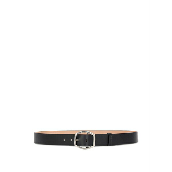 ロベルトカヴァリ メンズ 三尺帯 付属物 Geometric-buckle leather belt Black
