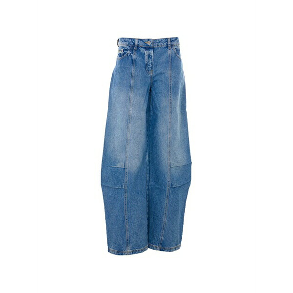 パトリツィア ペペ レディース デニムパンツ ボトムス Seam-detail wide-leg jeans Blue｜asty