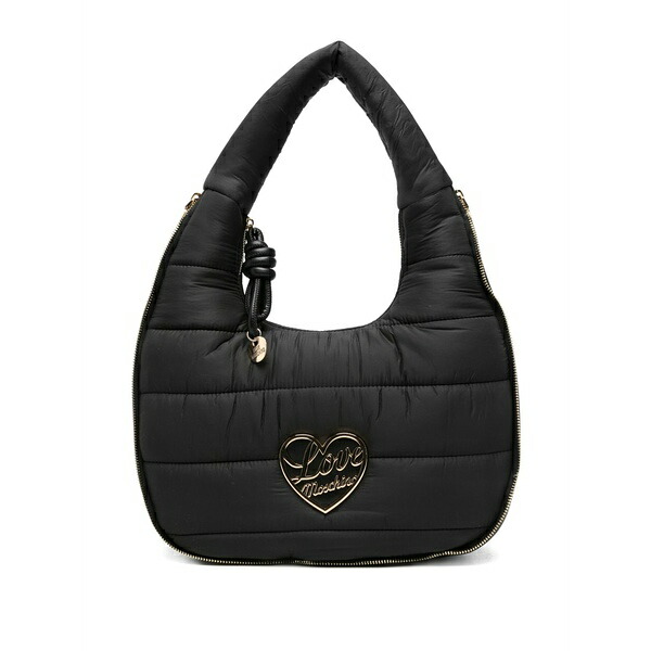 ラブ モスキーノ レディース トートバッグ バッグ Heart-plaque quilted tote bag Black｜asty