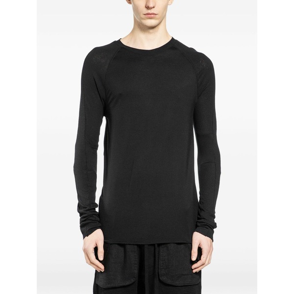 トム・クロム メンズ Tシャツ トップス Spliced long-sleeve t-shirt Black|asty