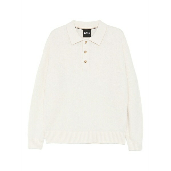 ボス メンズ ポロシャツ トップス Virgin-wool polo shirt White｜asty